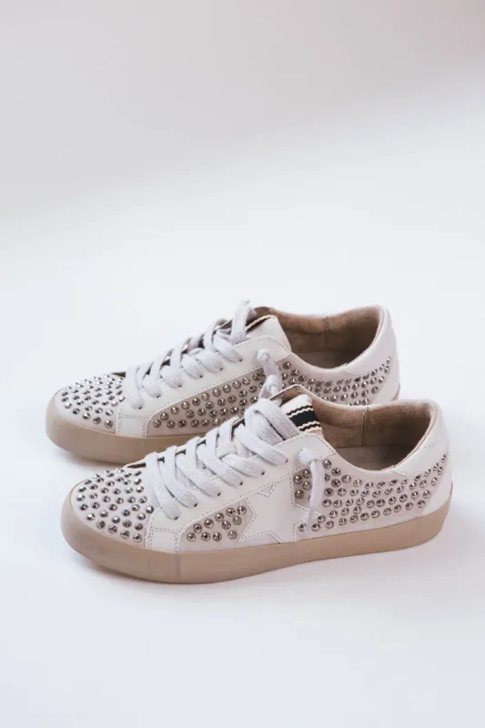 Rock Star Studded Sneaker, Light Grey | SHUSHOP sold by North & Main Clothing Company