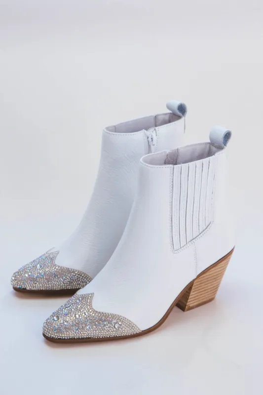 Blake Western Bootie, White | Matisse sold by North & Main Clothing Company