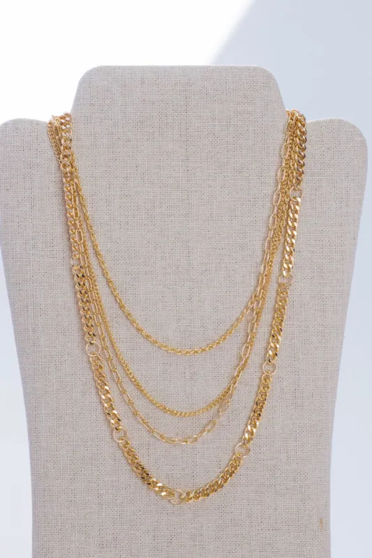 Gold Rush Layered Necklace, Gold sold by North & Main Clothing Company