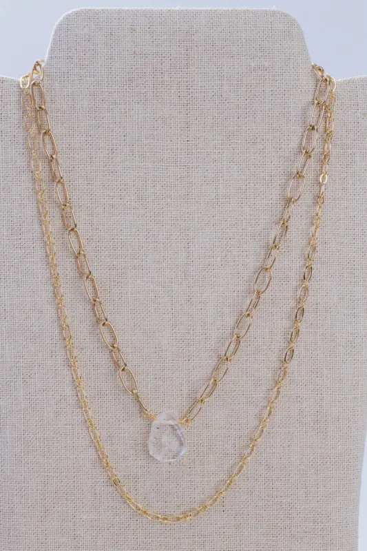 Quartz Layered Necklace, Gold sold by North & Main Clothing Company