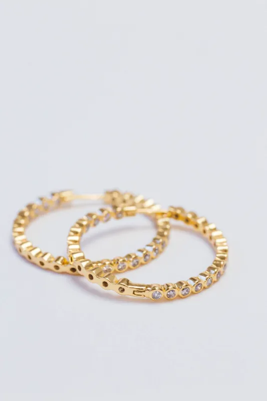Jules Hoop Earrings, Gold sold by North & Main Clothing Company