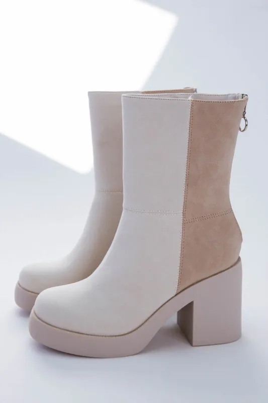 Grooves Patch Suede Boots, Bone | Dirty Laundry made by Dirty Laundry