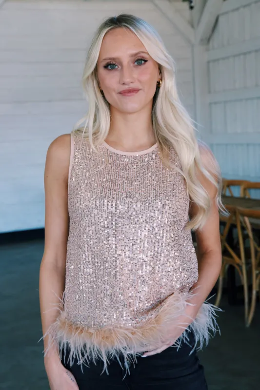 On the Town Tank, Gold sold by North & Main Clothing Company