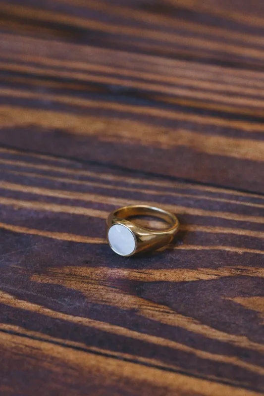 Sealed With Love Shell Ring, Gold | Brenda Grands sold by North & Main Clothing Company