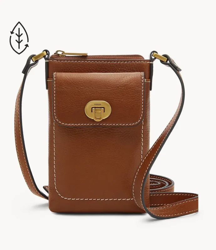Harper Phone Bag, Brown | Fossil® sold by North & Main Clothing Company