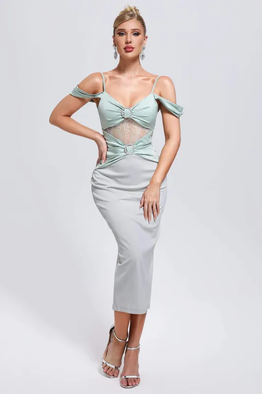 Margaret Lace Midi Dress, L made by Bella Barnett
