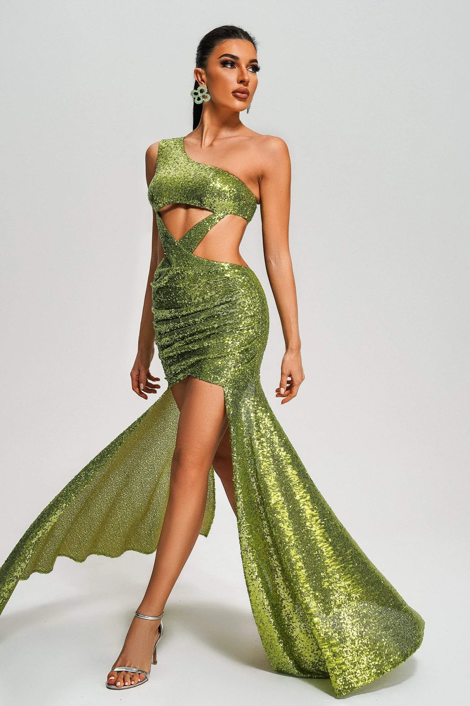 Raola One Shoulder Sequin Cutout Mini Dress, M sold by Bella Barnett