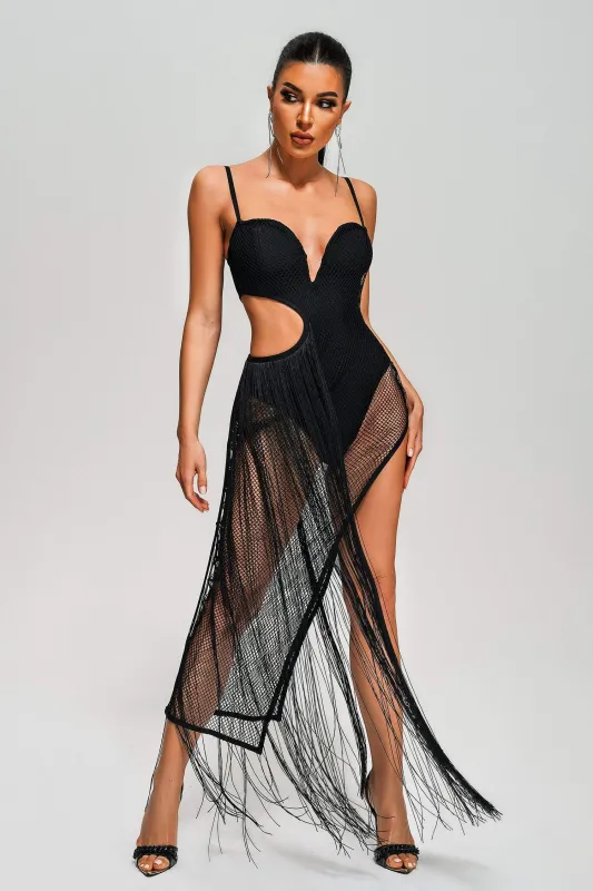 Chloe Cut Out Maxi Dress - Black | Parallel