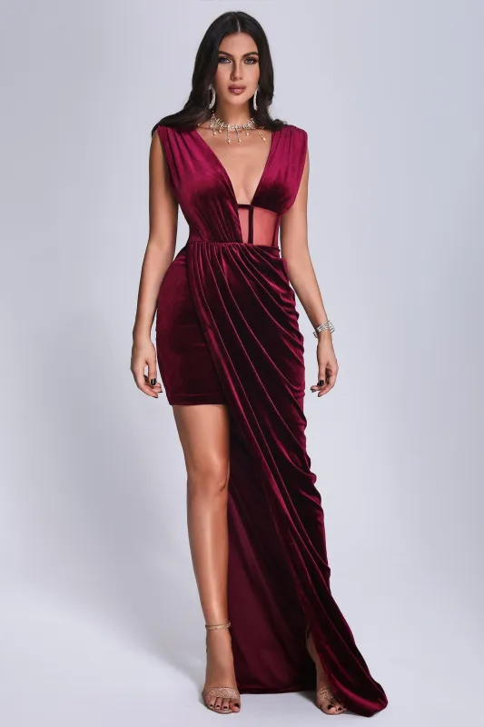 Saffron Velvet Maxi Dress - Red, XS sold by Bella Barnett