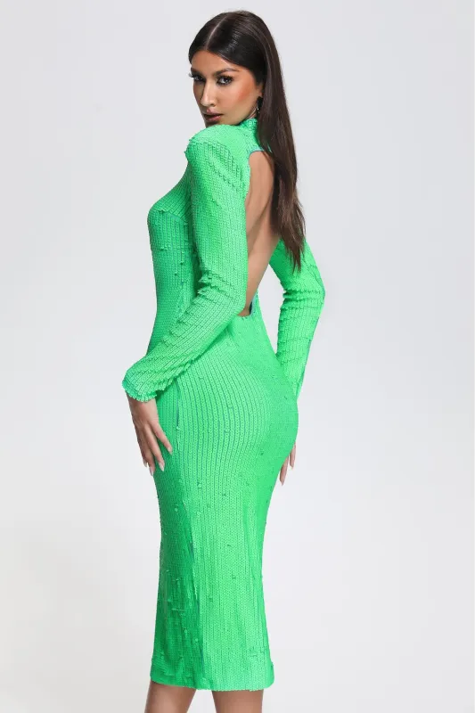 Tati Sequin Backless Midi Dress, M sold by Bella Barnett