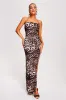 Talia Leopard Halter Slit Maxi Dress, M sold by Bella Barnett