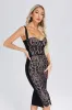 Sagako Halter Lace Midi Dress - Black, S sold by Bella Barnett