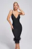 Cayia Feather Midi Bandage Dress, L sold by Bella Barnett