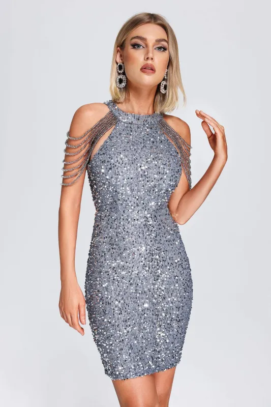 Vivien Halter Sequin Mini Dress, M sold by Bella Barnett