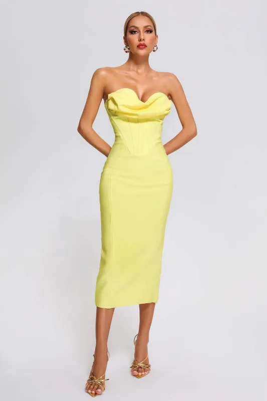 Winify Strapless Midi Bandage Dress, M sold by Bella Barnett