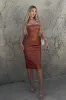rosamariaryyti - Grasa Strapless Leather Midi Dress, S sold by Bella Barnett