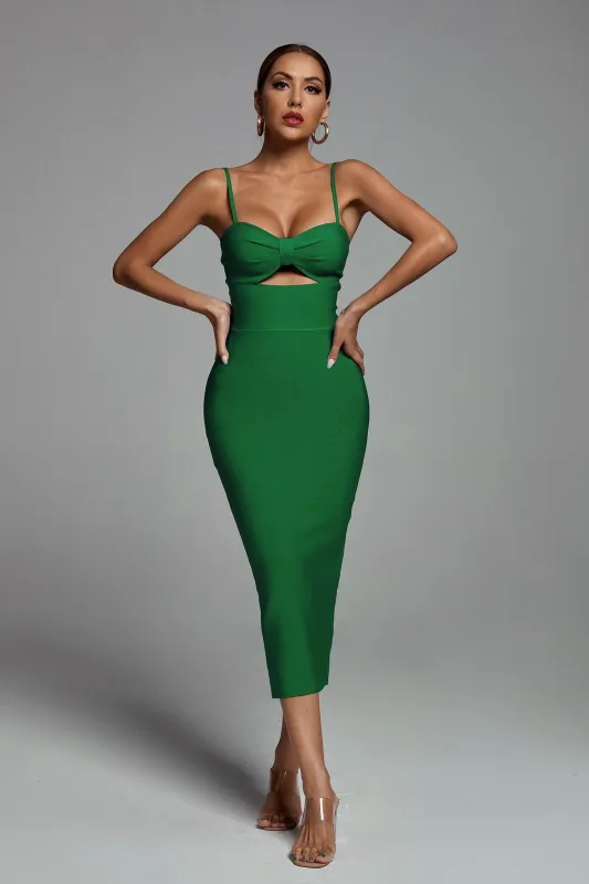 Hollow Bandage Dress - Green, XS made by Bella Barnett