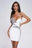 Barabal Diamante Mini Bandage Dress - White, S sold by Bella Barnett
