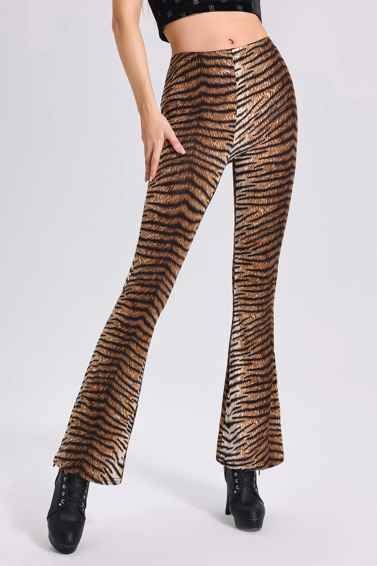 Traci Tiger-Skin Printed Pants, L sold by Bella Barnett