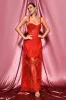 Rogo Lace Maxi Bandage Dress - Red, M sold by Bella Barnett