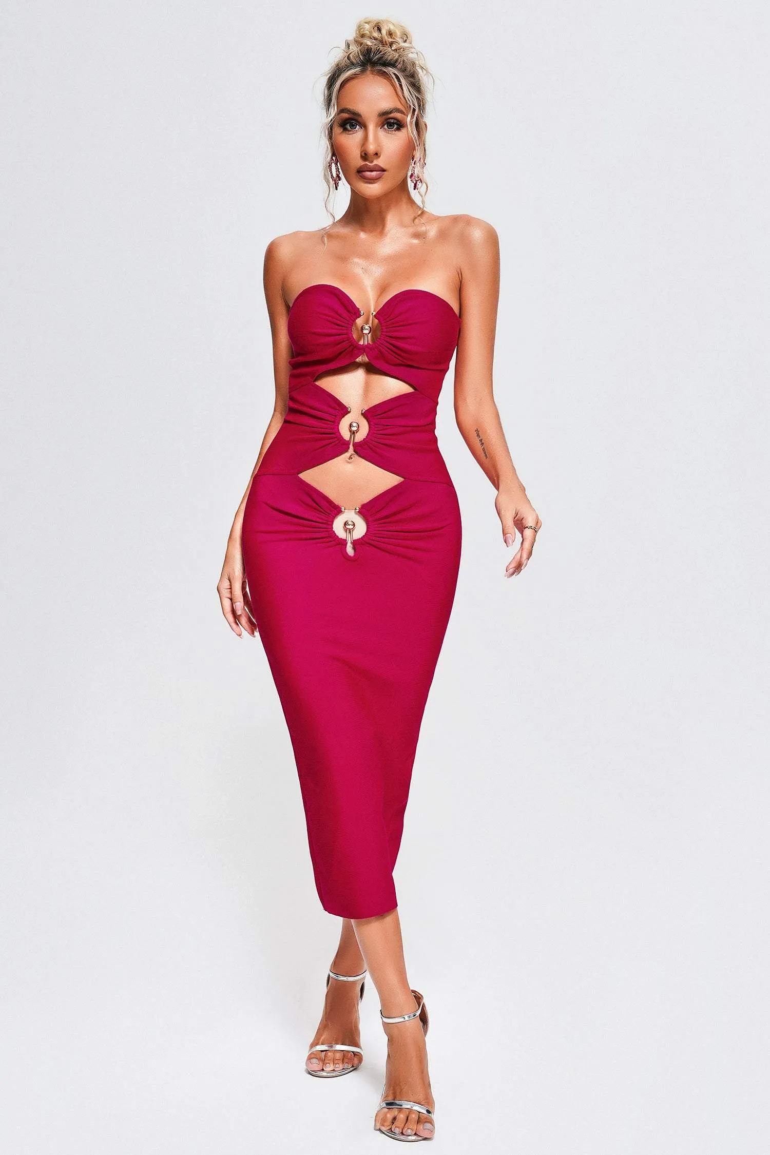 Erise Strapless Midi Bandage Dress, L sold by Bella Barnett