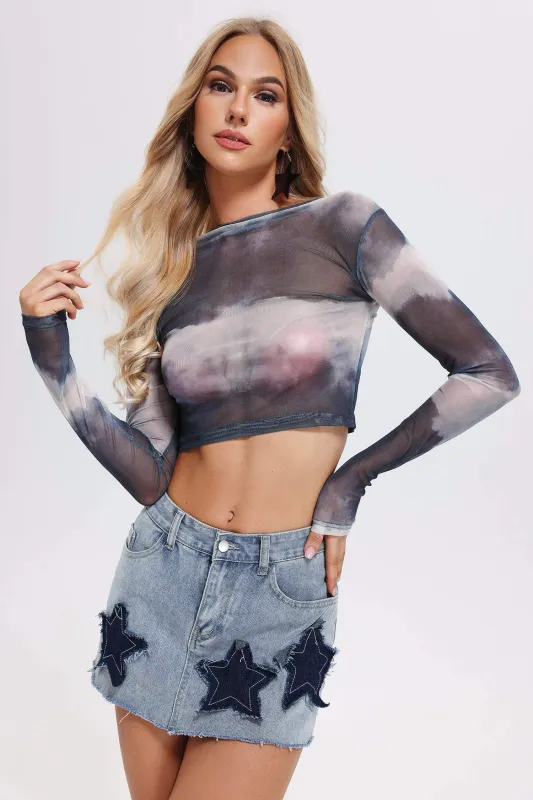 Jamie Printed Top - Gray sold by Bella Barnett