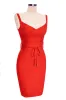 Strap Belt Sashes Bandage Bodycon Dress - Red, L sold by Bella Barnett