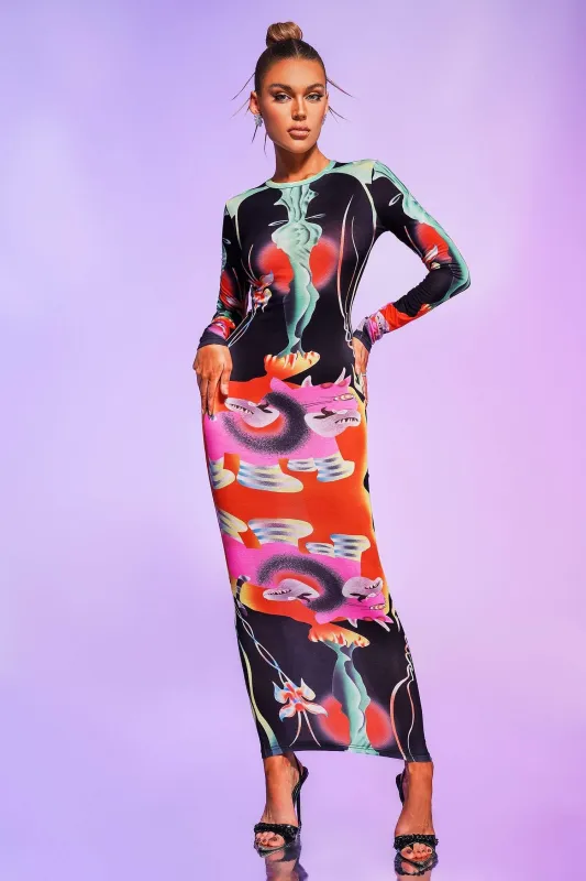 Jee Printed Maxi Dress, M sold by Bella Barnett