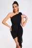 Maggie One Shoulder Mesh Mini Dress - Black, S sold by Bella Barnett