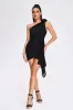 Maggie One Shoulder Mesh Mini Dress - Black, S sold by Bella Barnett