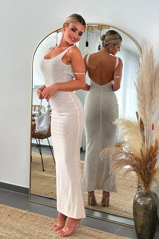 Bakala Diamante Backless Maxi Dress, XL sold by Bella Barnett