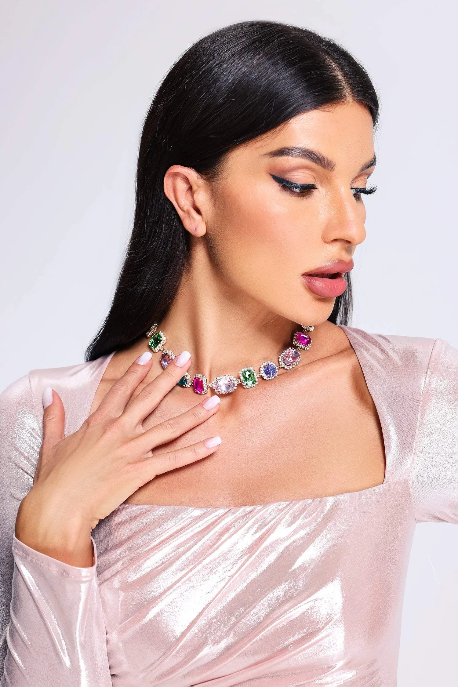 Jashya Colorful Diamante Necklace sold by Bella Barnett product image thumbnail 2