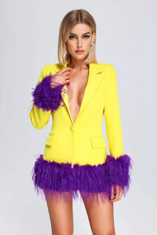 Cherry Feather Blazer Dress, M sold by Bella Barnett
