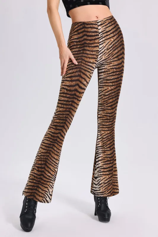 Traci Tiger-Skin Printed Pants, M sold by Bella Barnett
