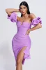 Danez Off Shoulder Midi Bandage Dress, M sold by Bella Barnett