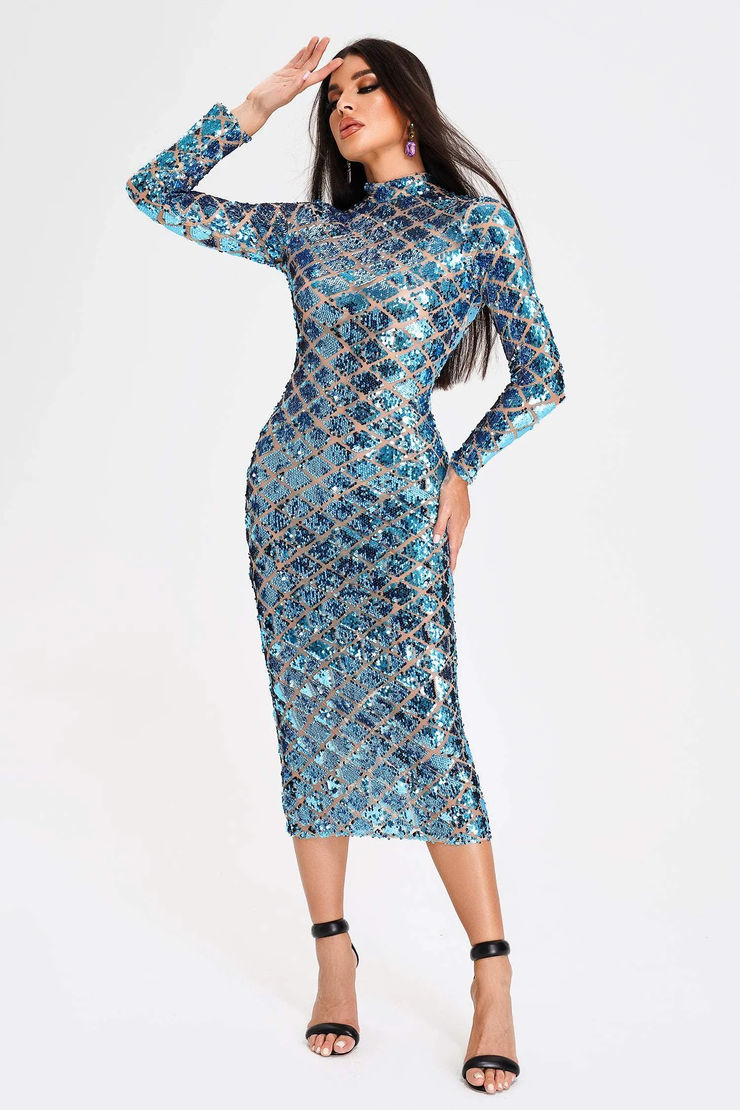Loga Sequin Midi Dress, S sold by Bella Barnett