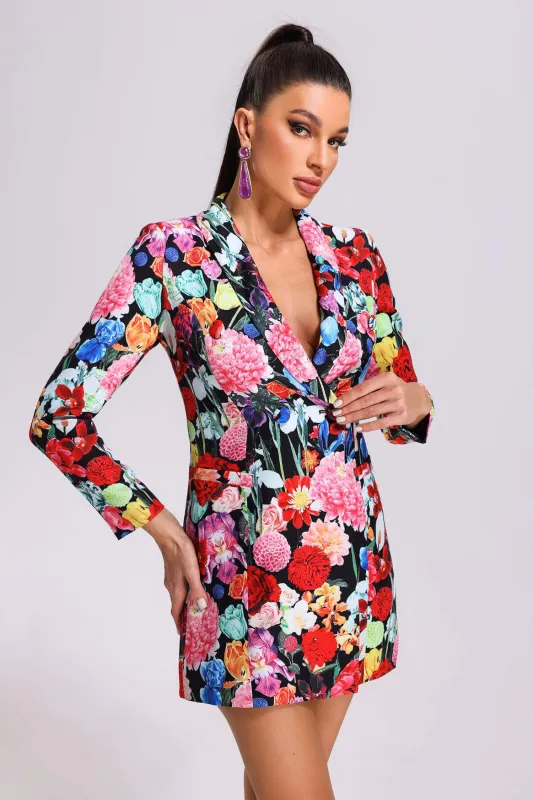 Lesley Floral Printed Blazer Dress, S sold by Bella Barnett