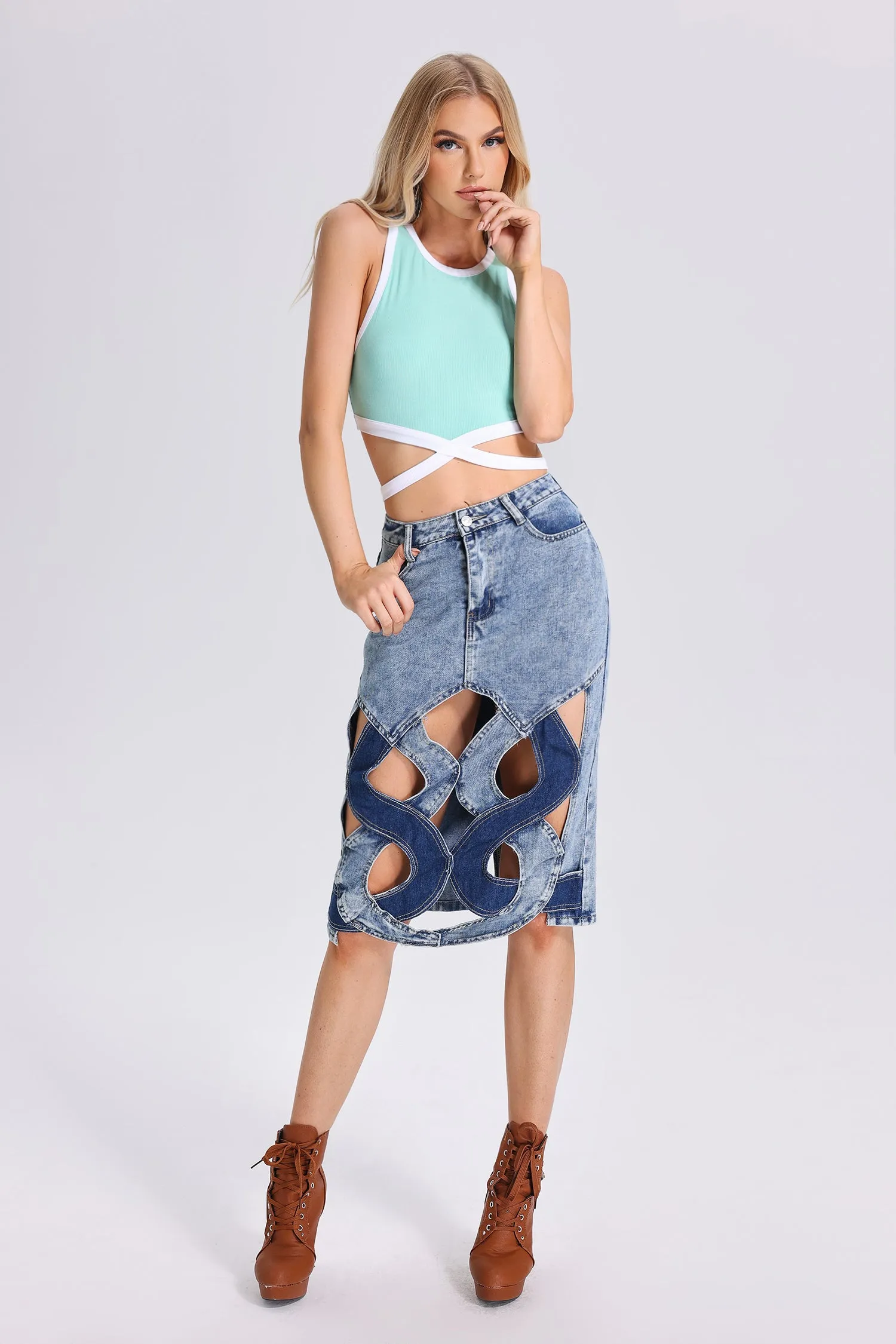 Deliyn Knitted Top - Green, S sold by Bella Barnett product image thumbnail 2