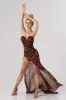 Leopard High Slit Mesh Maxi Dress, M sold by Bella Barnett