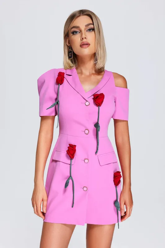 Violet Asymmetric Flower Blazer Dress, M sold by Bella Barnett