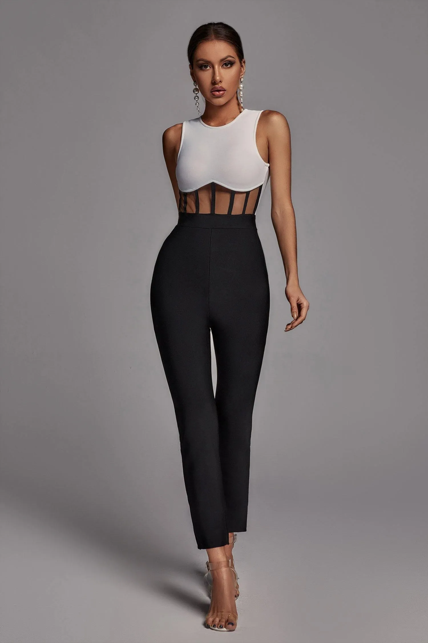 Allegra Bandage Corset Jumpsuit, M sold by Bella Barnett