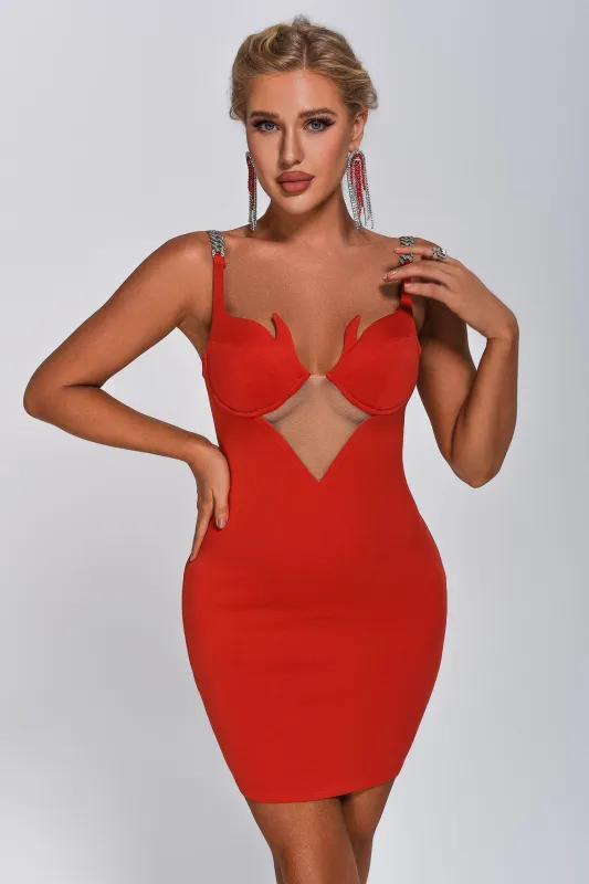 Aimee Diamonate Chain Mini Dress, M sold by Bella Barnett