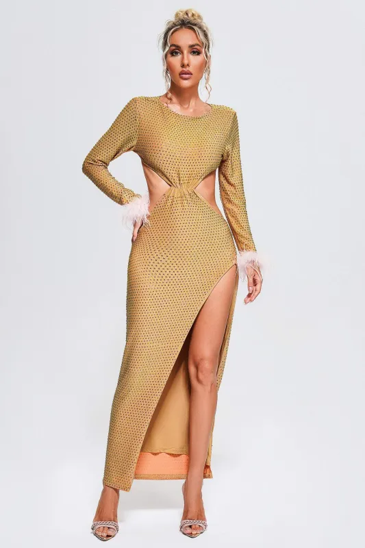Jaylee Crystal Maxi Dress, S sold by Bella Barnett