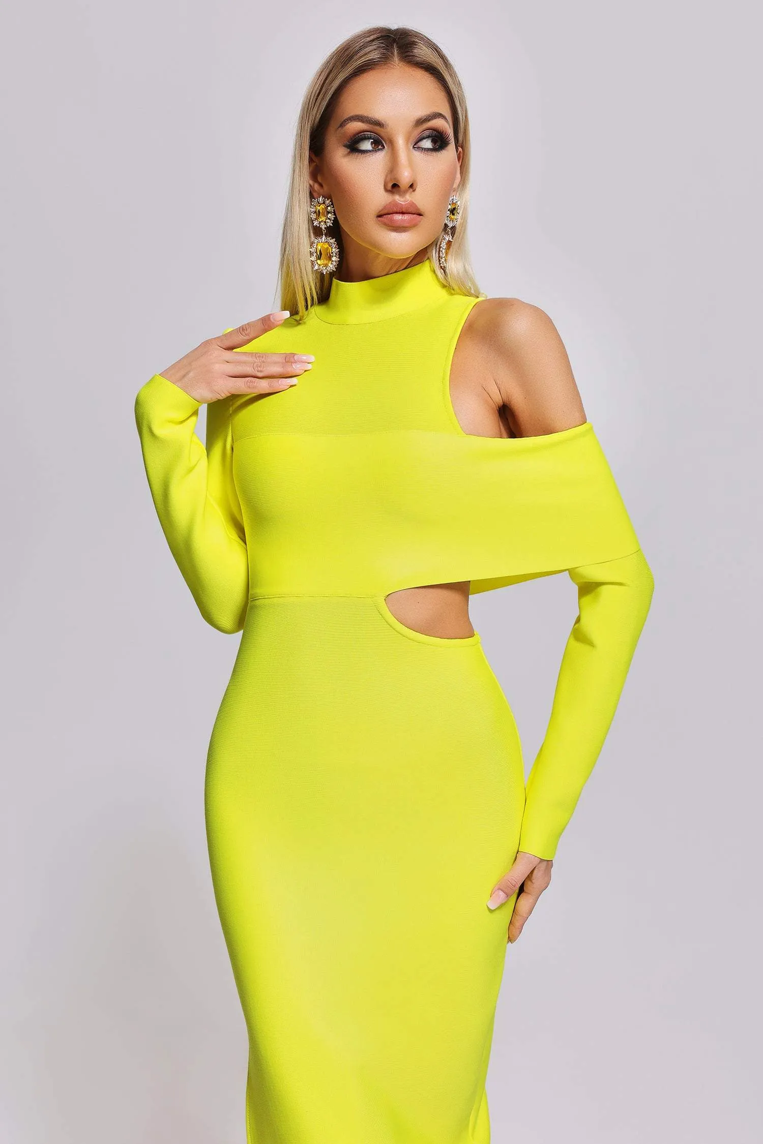 Zalca Cutout Maxi Bandage Dress - Yellow, L sold by Bella Barnett product image thumbnail 2