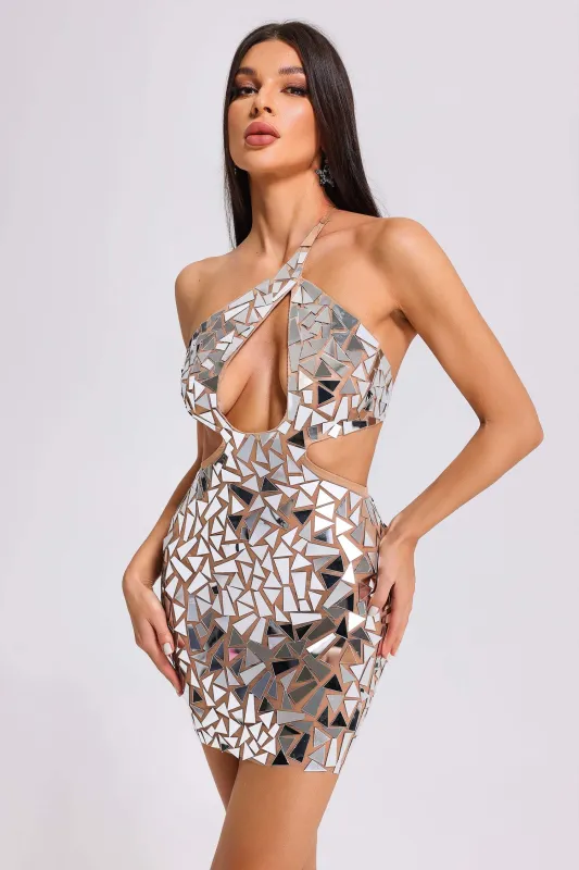 Veromca Cutout Mirror Mini Dress, L sold by Bella Barnett