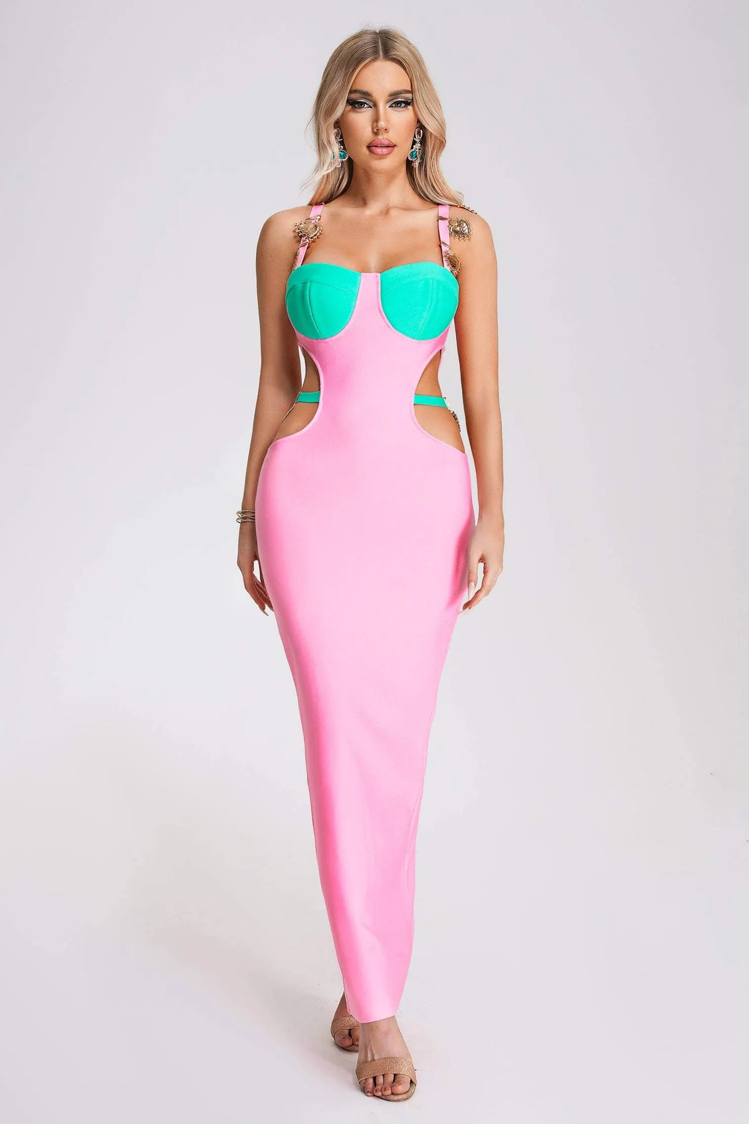 Quiyana Cutout Bandage Maxi Dress, L sold by Bella Barnett