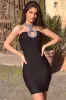 Rhinestone Halterneck Mini Bodycon Dress, M sold by Bella Barnett