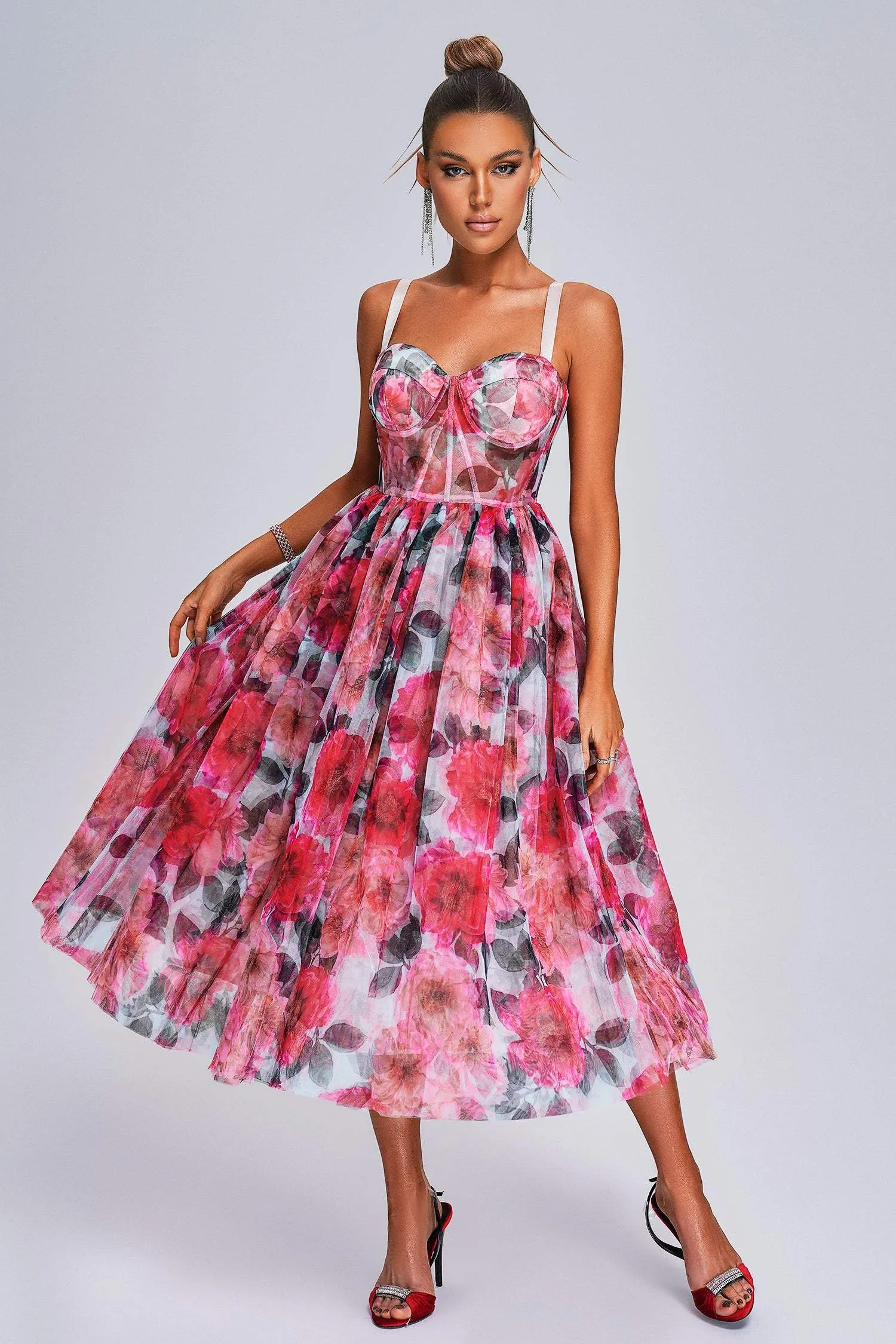 Sareza Floral Midi Dress, M sold by Bella Barnett