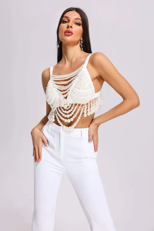 Nina Halter Pearl Top sold by Bella Barnett