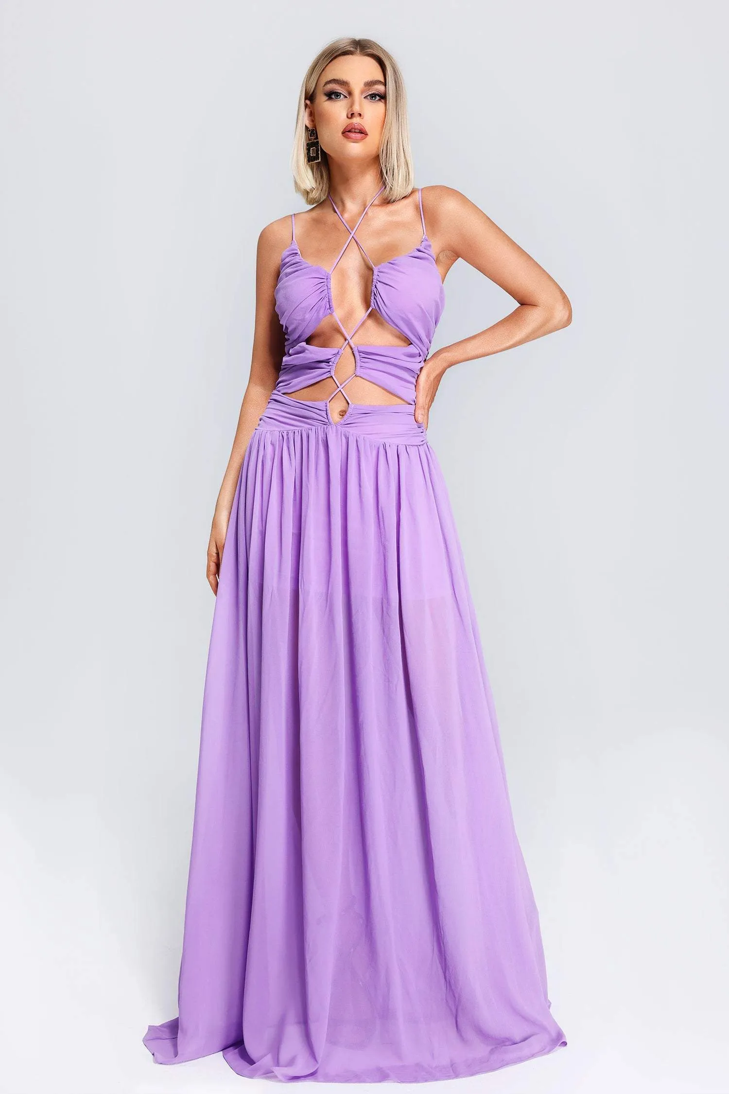 Alma Cutout Halter Maxi Dress, L sold by Bella Barnett